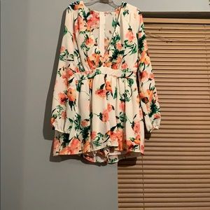 Flower long sleeve romper